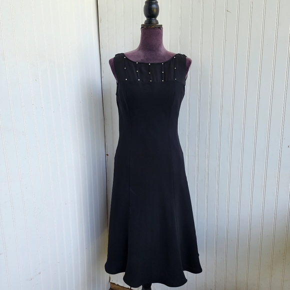 EVAN PICONE Women’s Black Sleeveless Dress Elegant Cocktail Draped Rhinestones 8 - Picture 1 of 16
